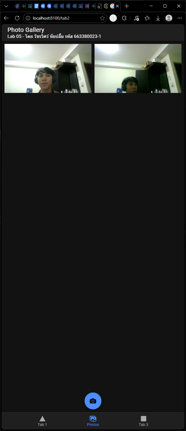 ตัวอย่างหน้าจอแอปพลิเคชัน